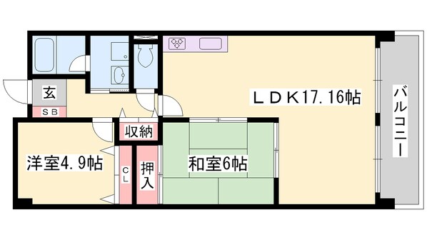 山陽姫路駅 徒歩25分 7階の物件間取画像